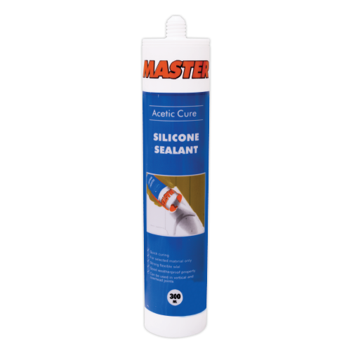 MASTER
Silicone Sealant
Content: 300 ml
• Acetic cure
• Usage:
- Wood
- Aluminum
- Plastic
- Glass
- Vinyl tiles
- Wares